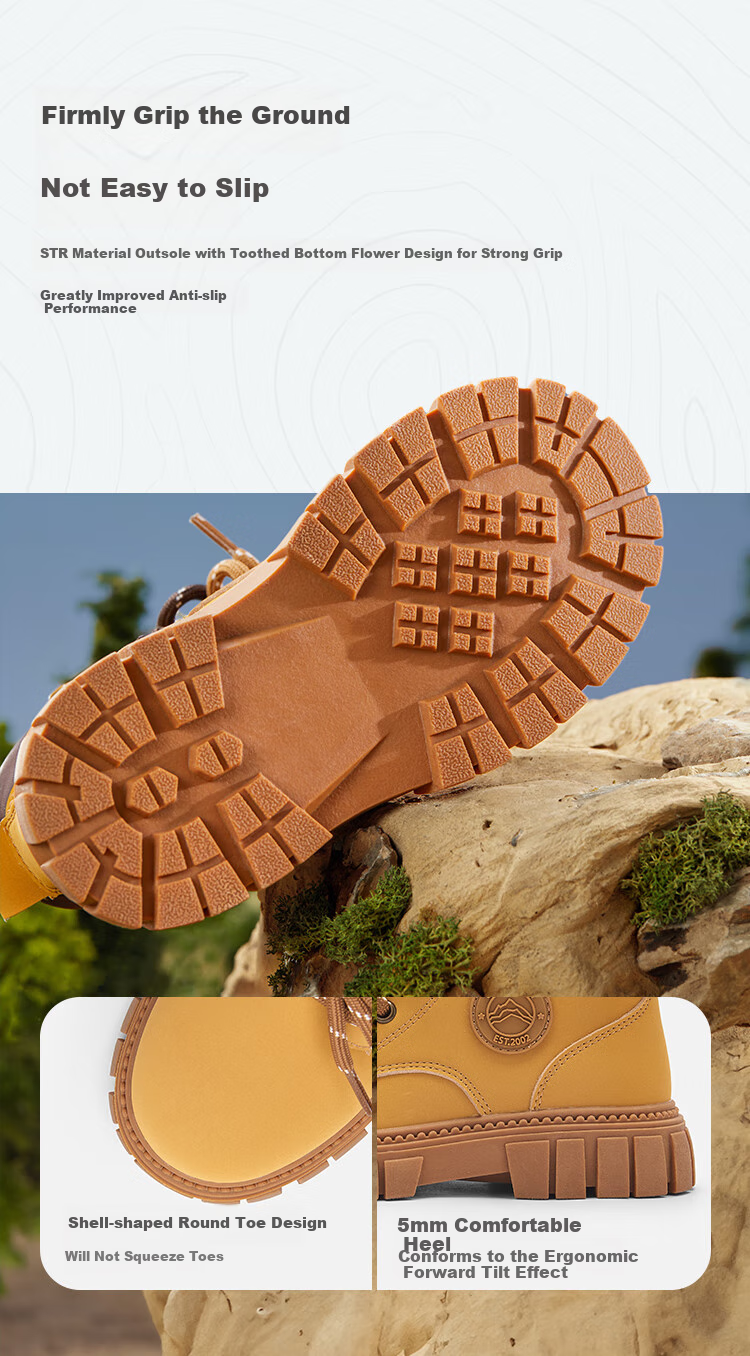 BALABALA Children's Shoes, Kids' Boots for Boys And Girls, Big Yellow Boots, Spring And Autumn New Style Martin Boots, Non-Slip Short Boots, Versatile And Comfortable 4