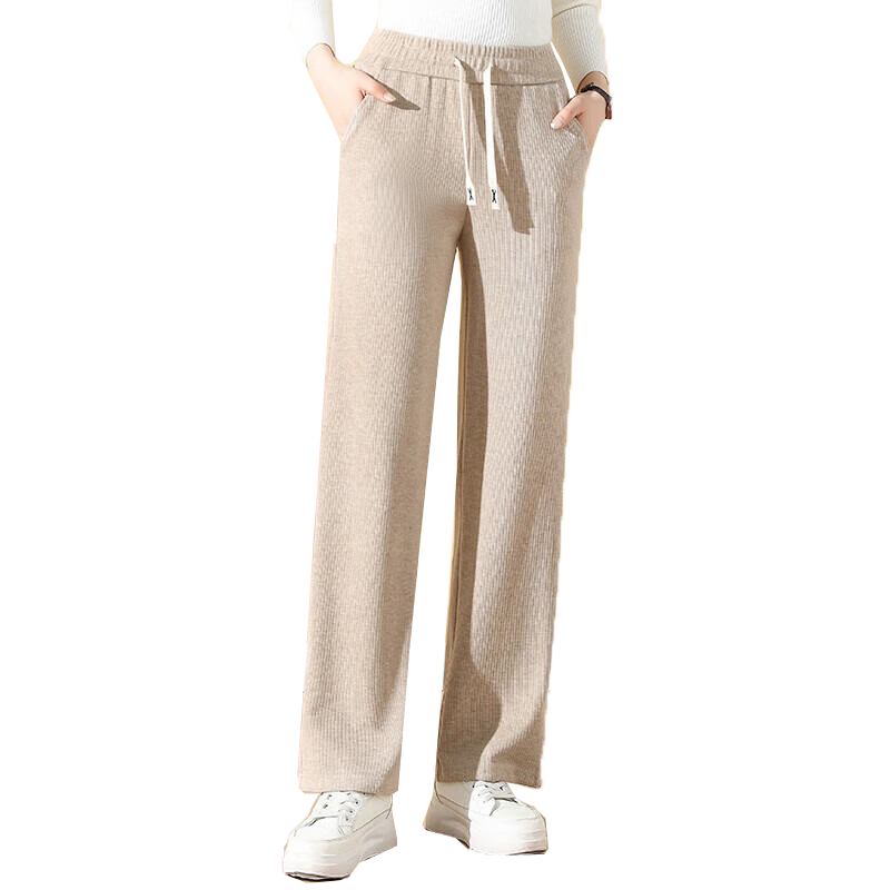 Meishi Women's Casual Pants 2026 Spring Loose Fashion Slim Straight Wide-Leg Trousers 5XL