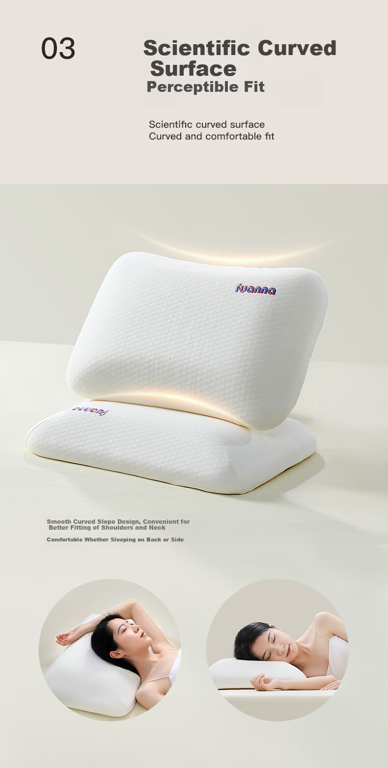 FUANNA Memory Foam Pillow for Adults, Cervical Pillow Core with Slow Rebound, Deep Sleep High Pillow, Single Piece 60*40cm 5