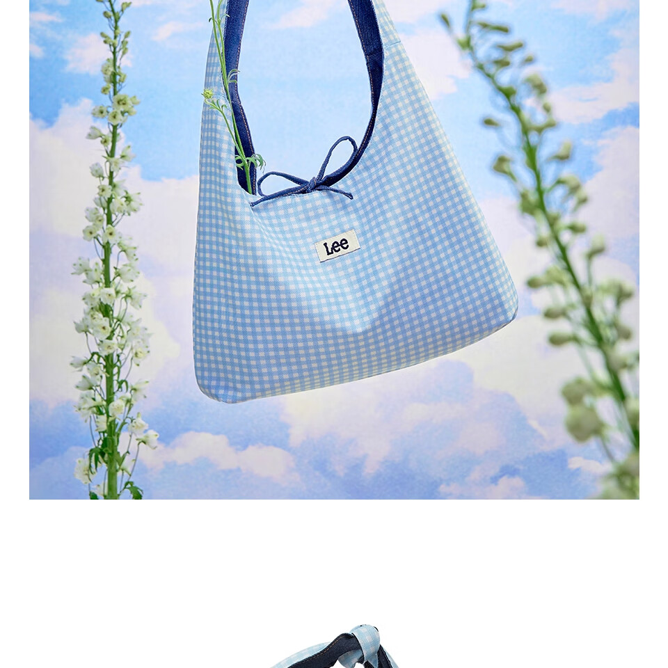 Lee Plaid Canvas Bag, Women's Handbag, Shoulder Bag, Versatile Tote, Casual Reversible Bag, Gift, Birthday Present 7