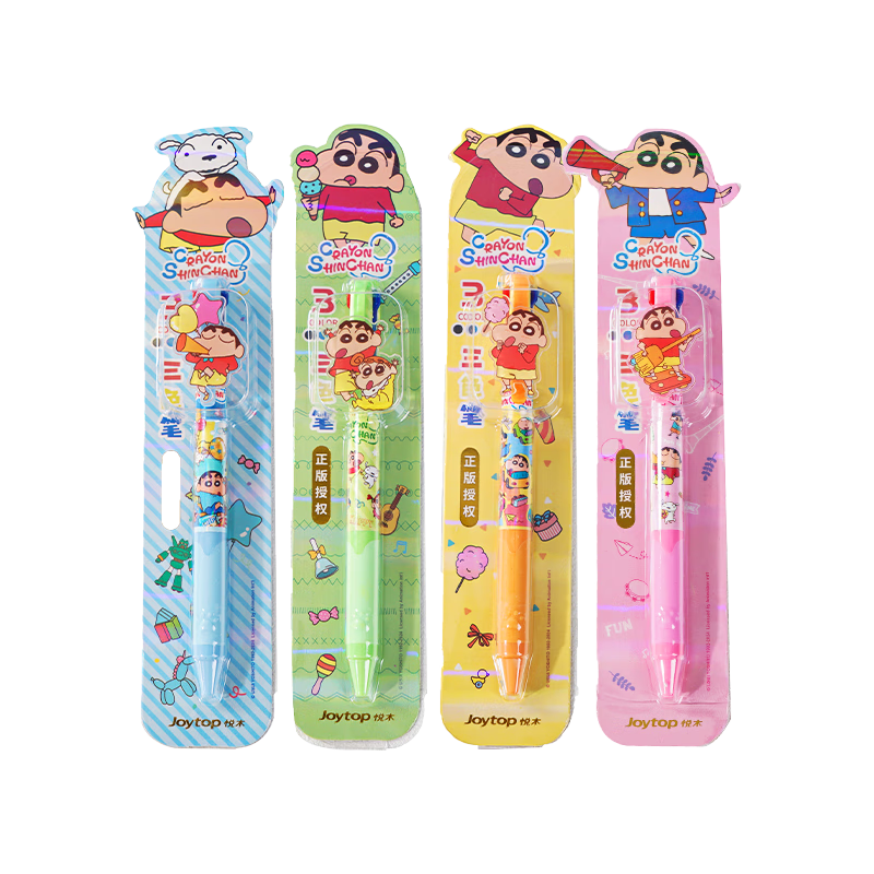 Joytop Crayon Shin-chan Series 3-Color 0.5mm Gel Pen Ballpoint Pen Stationery Office Supplies Exam Essential Multifunctional Student Pen