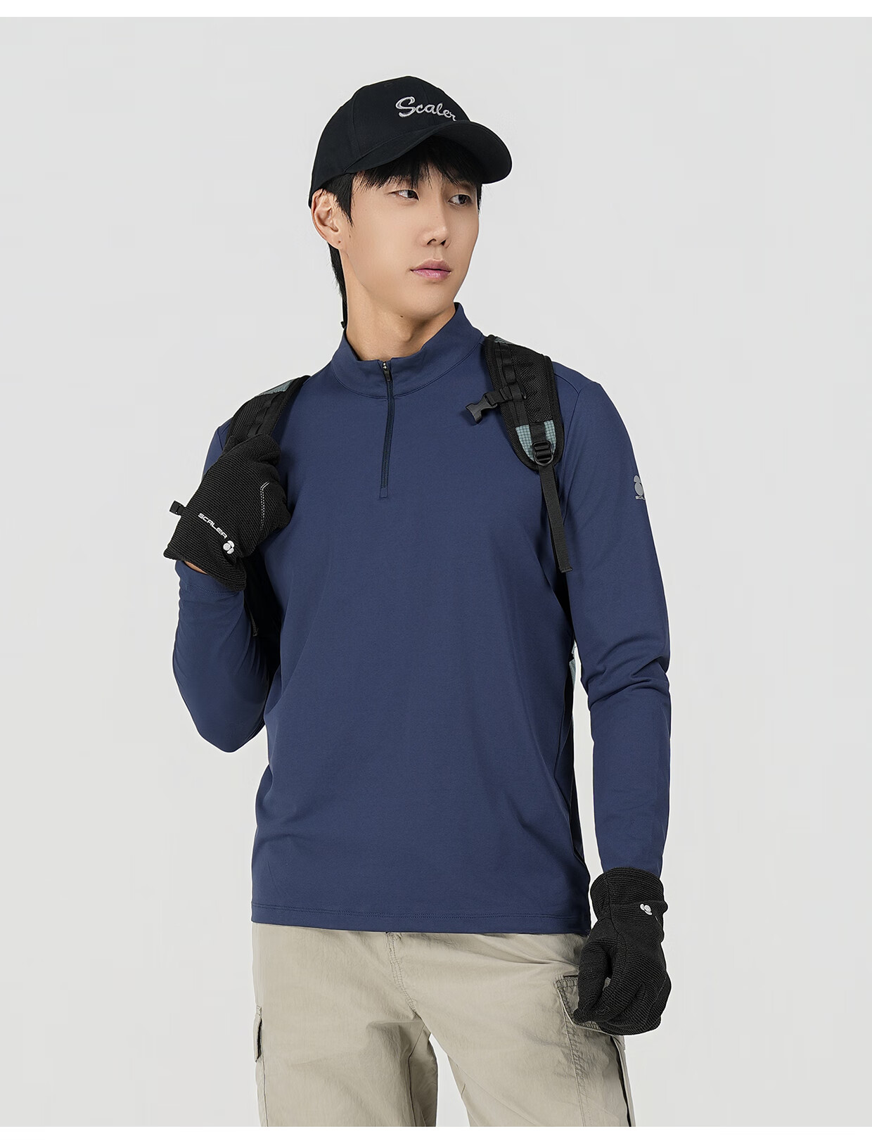 SCALER Outdoor Long Sleeve T-Shirt High Elastic Antibacterial Moisture-Wicking Quick-Dry Running Hiking UV Protection Top F4616D26 18