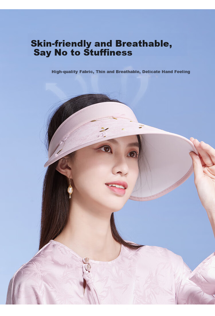 Shanghaigushi Sun Protection Hat for Women, Spring And Summer Visor Outdoor Casual UV-Resistant Sun Hat with Embroidery And Wide Brim 1