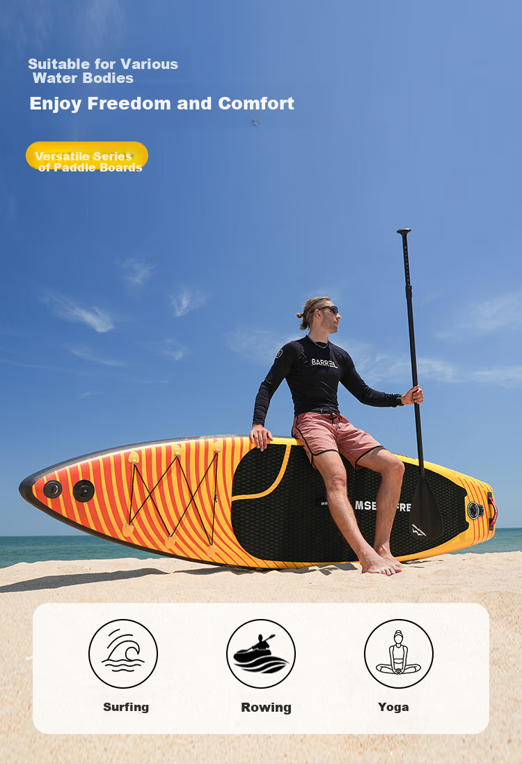 MSEASFREE 2025 New Inflatable Surfboard Paddle Board for Swimming, Fishing, Sea And Water Activities, Adult Beginner SUP Green Apple 1