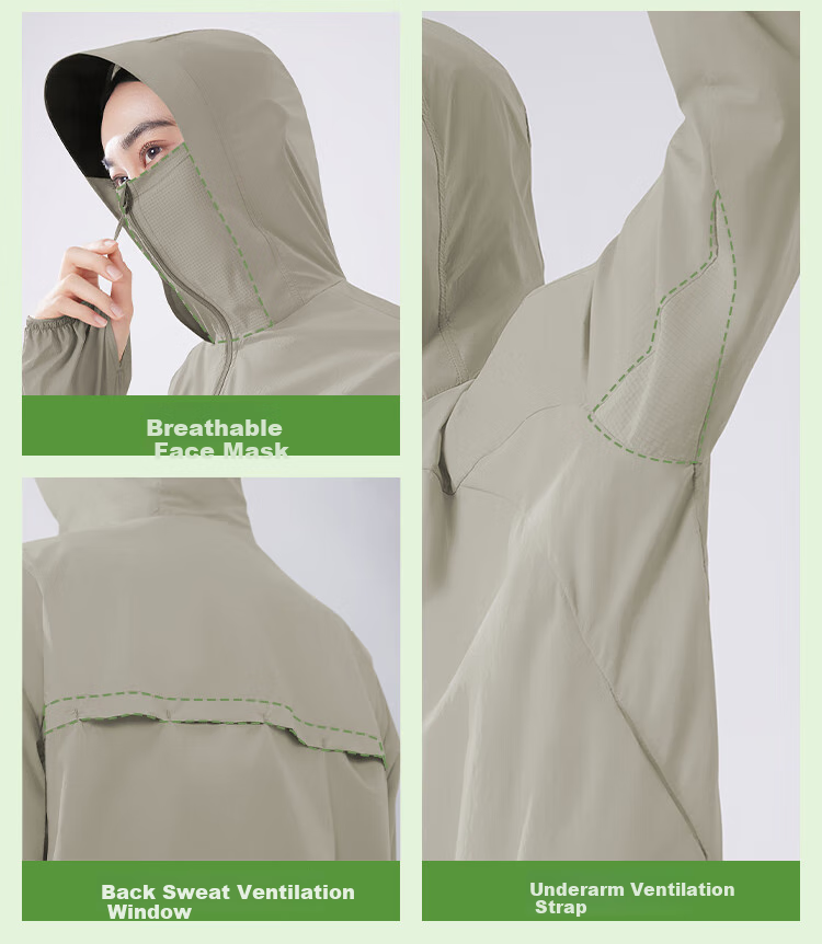 Beneunder Women's Lightweight Water-Repellent Portable Breathable UV Protection Sunscreen Jacket TS402 Cream White L 21