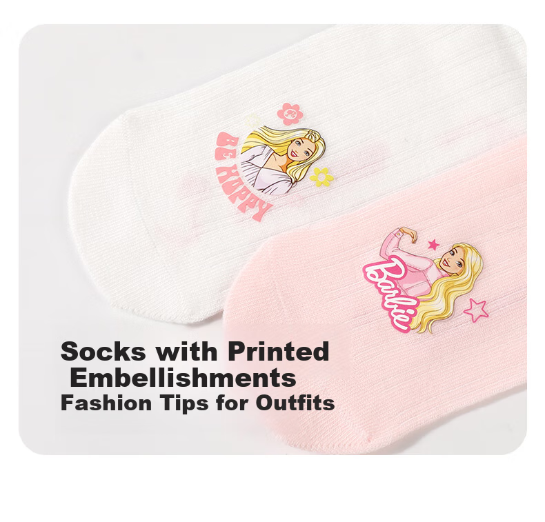 Barbie Children's Mid-Calf Socks, Girls' Over-Knee Socks for Spring And Autumn, High Socks, Long Socks, Calf Socks, Student Cotton Socks 8