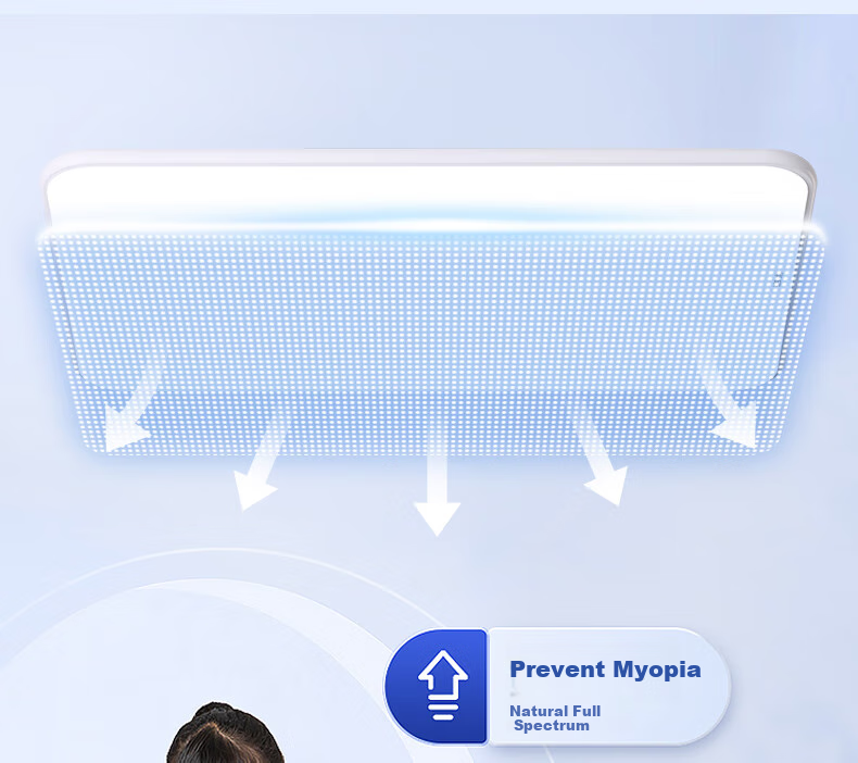 Huashuozhaoming American-Style Eye-Protection Ceiling Light for Bedroom, Modern Minimalist Design for Master Bedroom, Secondary Bedroom, And Study Room, Round Smart Lighting 7