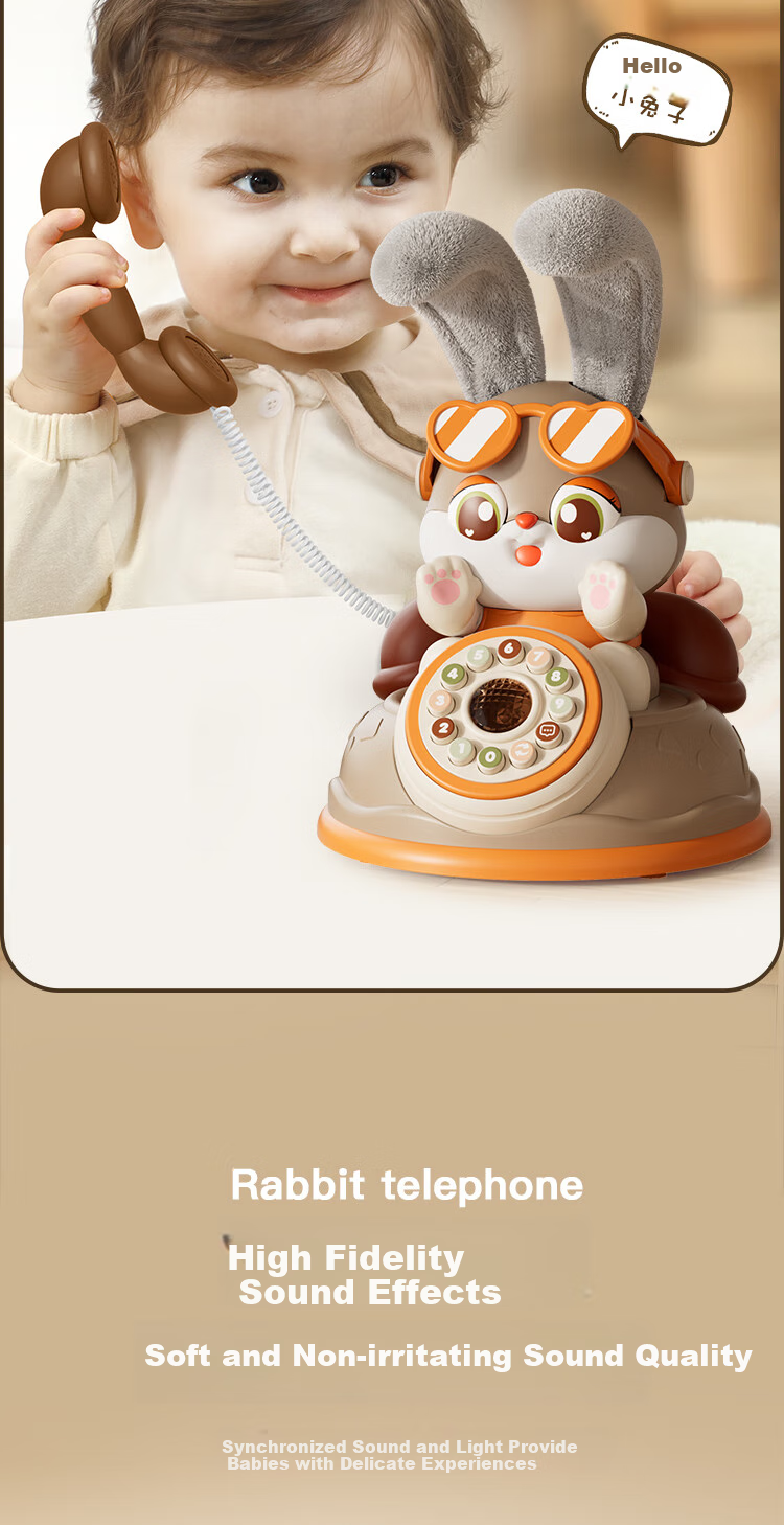 AoZhiJia Children's Toy, Retro Telephone, Baby Musical Nursery Rhyme Story Machine, Smart Talking Early Education Birthday Gift 12