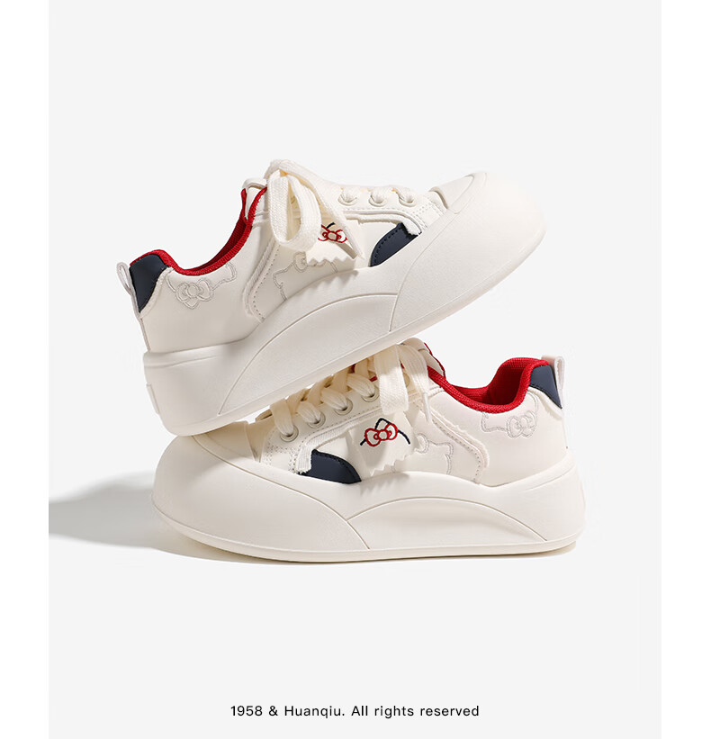 Global Platform Chunky Toe Shoes Women 2026 Spring New Height Increasing White Sneakers Cute Cat Versatile Casual Shoes Beige 38 8