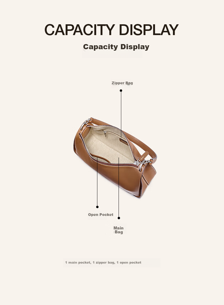 DISSONA Women's Handbag, Toast Bag, Soft Bag, Underarm Bag, Tote Bag, Shoulder Bag, Crossbody Bag, Brow 4