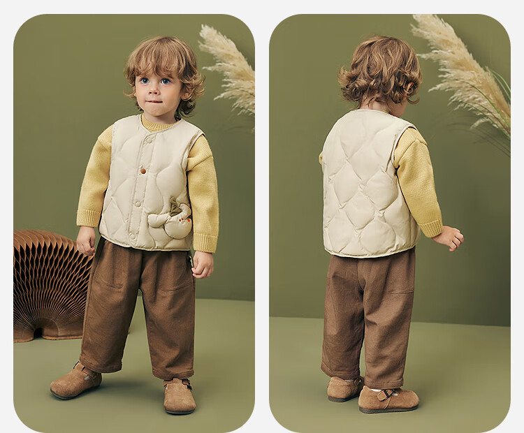 Minibala Kids Unisex Baby Down Vest Waterproof Skin-Friendly Comfortable Warm Winter Jacket 4