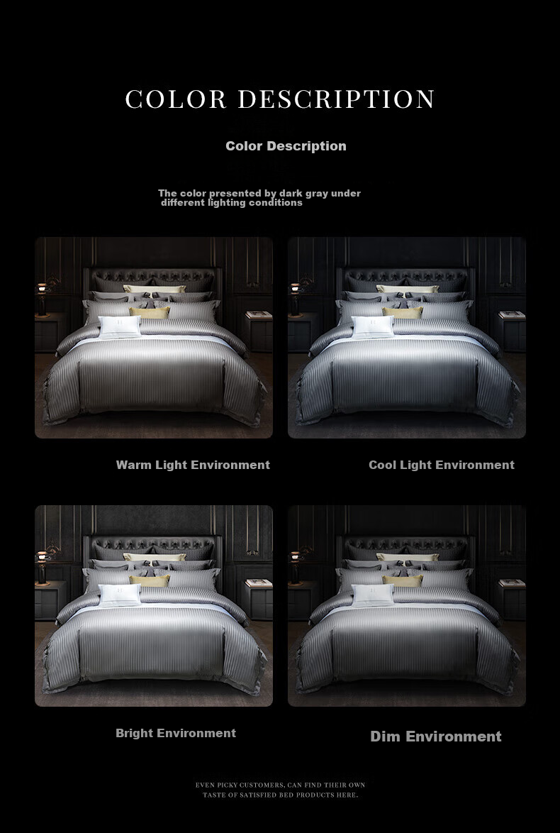 Canasin Hilton Hotel Four-Piece Bedding Set, Luxury 100-Thread Satin Pure Cotton [Fitted Sheet Style], Cream White, for 1.5-Meter Bed 14