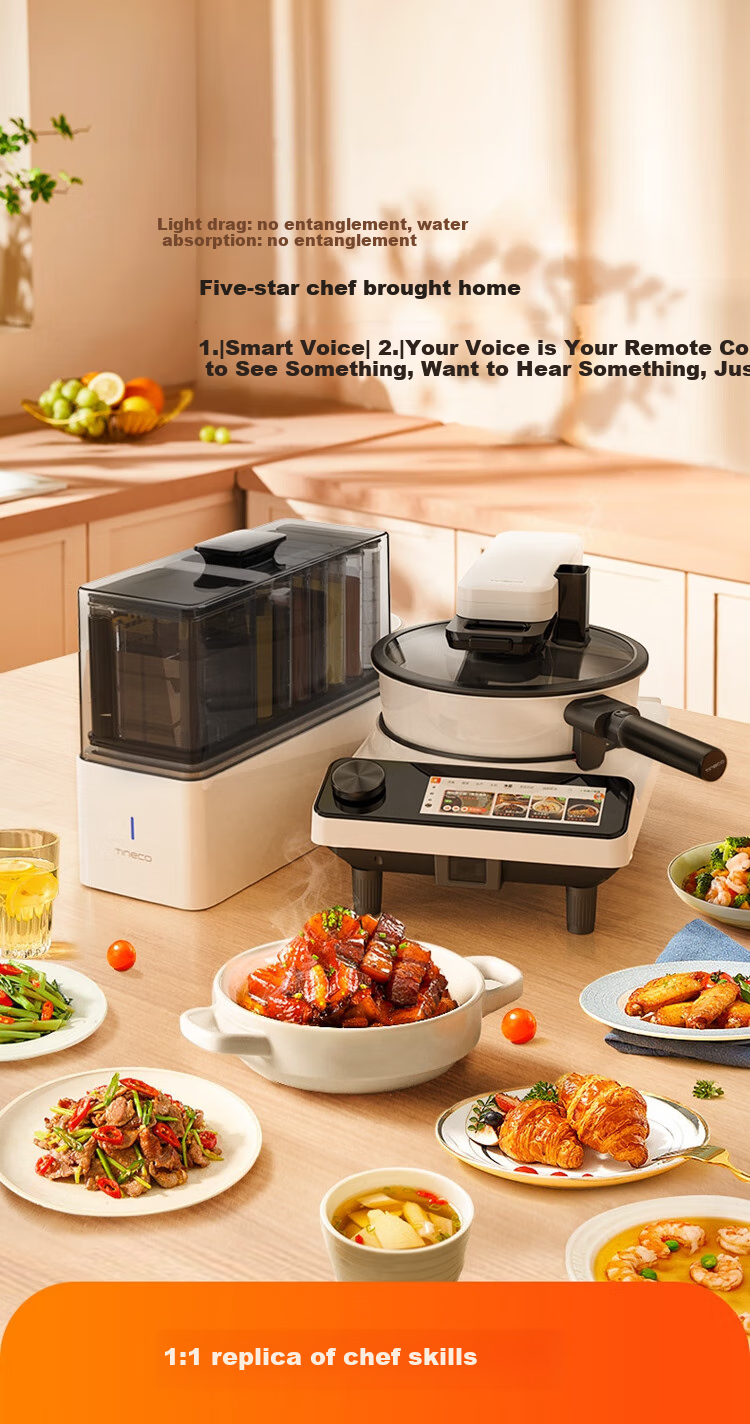 TINECO Smart Cooking Machine Shiwan 3.0 Pro, Home Automatic Stir-Fry Robot, Multifunctional Electric Steamer, Electric Wok, Electric Cooker 1