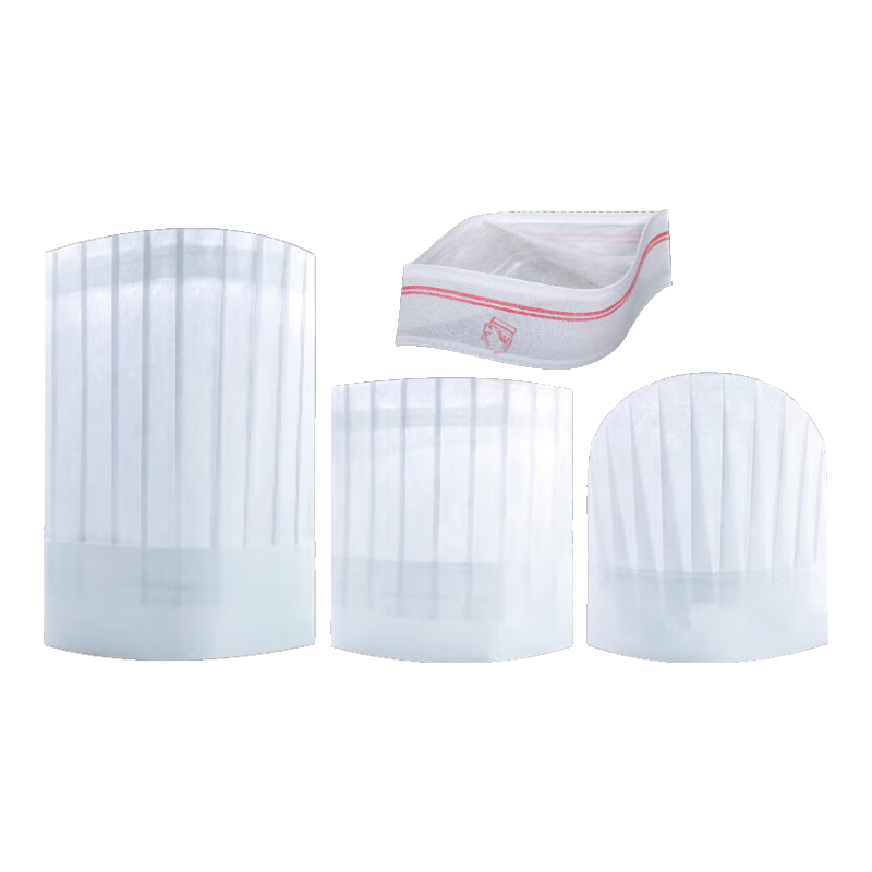 Anshuangli Disposable Chef Hat Non-woven Fabric High Dome Adjustable Work Cap Thickened 20pcs