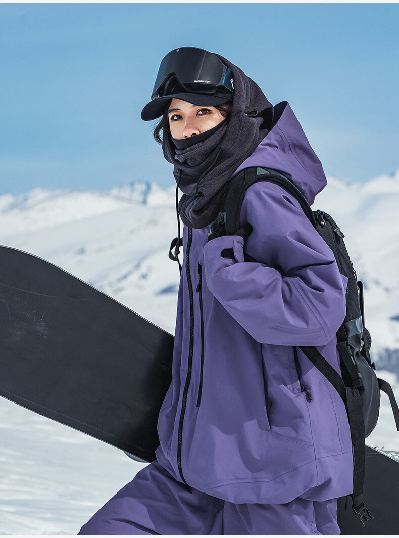 Nan En Ski Goggles Protective Eyewear Women Snowboard Glasses Breathable HD Anti-Fog Flip-Up Men Black Frame Purple 22