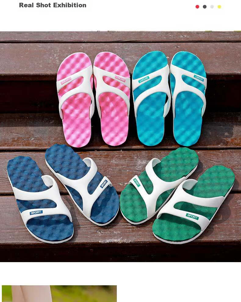 Huameijianbu Flip-Flops for Couples, Indoor And Outdoor Simple Lightweight Soft Elastic Beach Sandals, HM219 Light Blue Size 35-36 10
