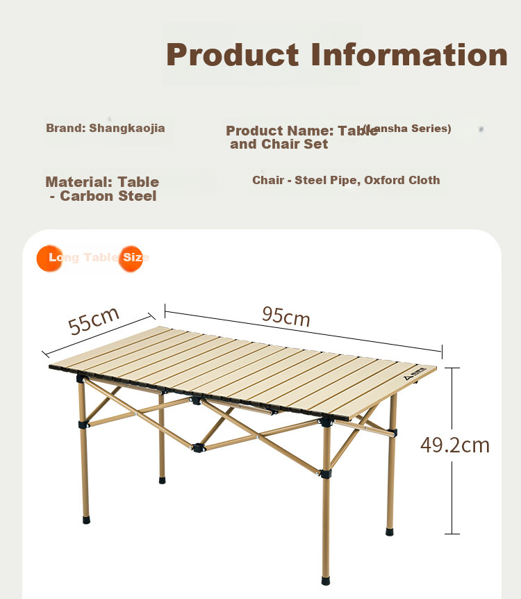 Suncojia Outdoor Folding Table And Chair Set, Portable Table And Chairs, Table, Portable Chair, Egg Roll Table 4