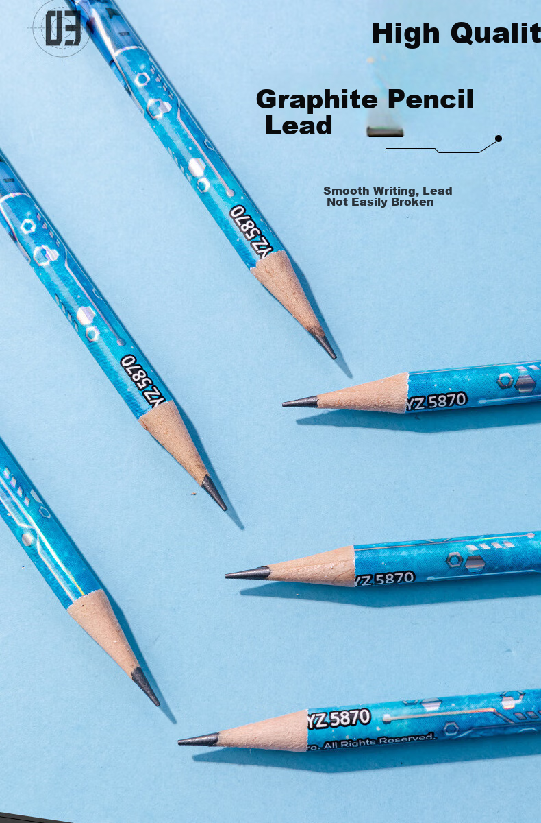 IiGEN Transformers Pencils [Set of 12], Elementary School, Middle School, Kindergarten First And Second Grade Back-To Gift, HB Pencil with Eraser Tip, Round Barrel, for Boys And Girls, Learning Tool, Children's Reward, 5870 5