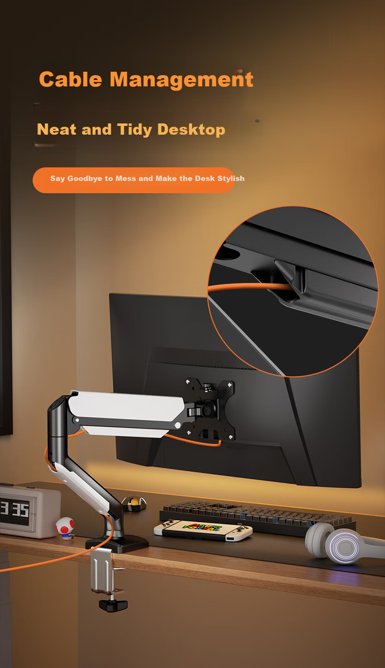 Zhiercheng Computer Host Rack Adjustable Height Desk PC Case Hanging Bracket No Drilling Required Host Tray Case Suspension Adjustable Size Rotatable Angle Easy Cable Management 10