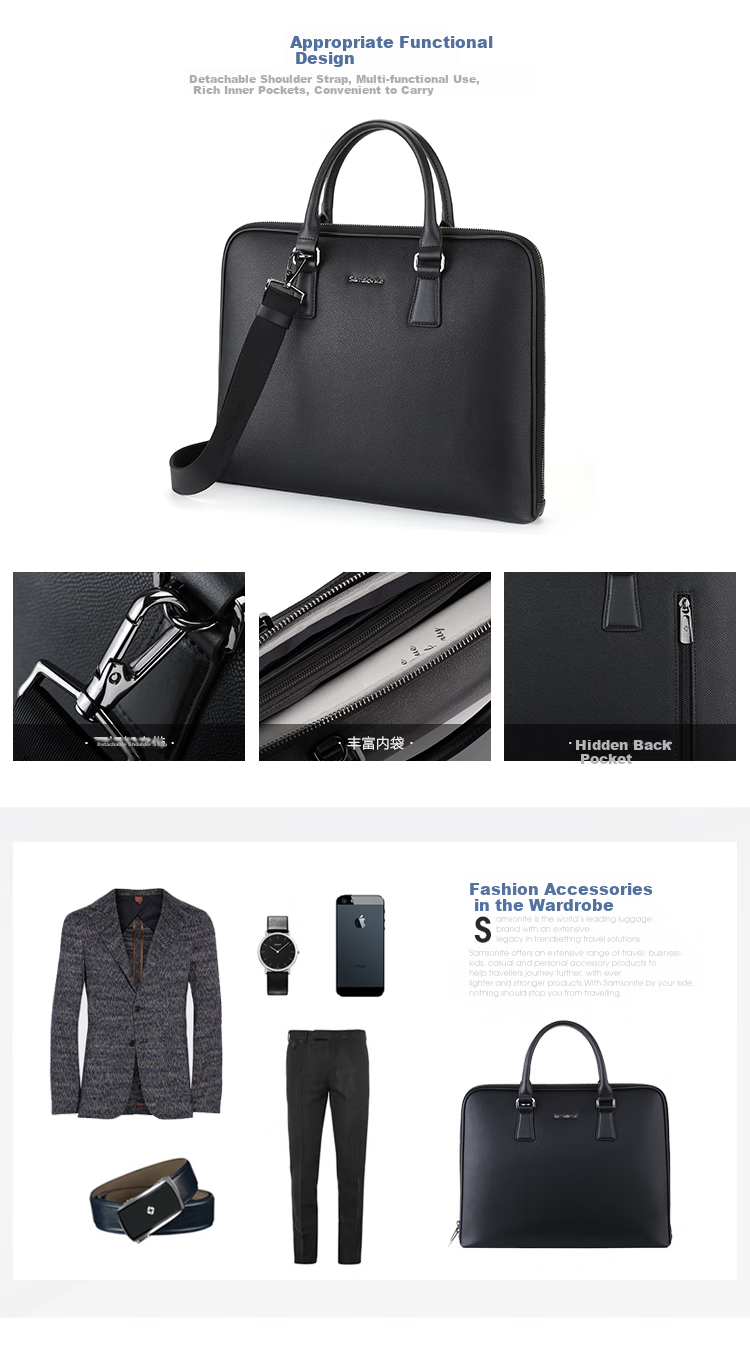 Xinxiuli Men's Business Briefcase, 13.3-Inch Laptop Bag, Leather Travel Case, Birthday Gift, TK3 2