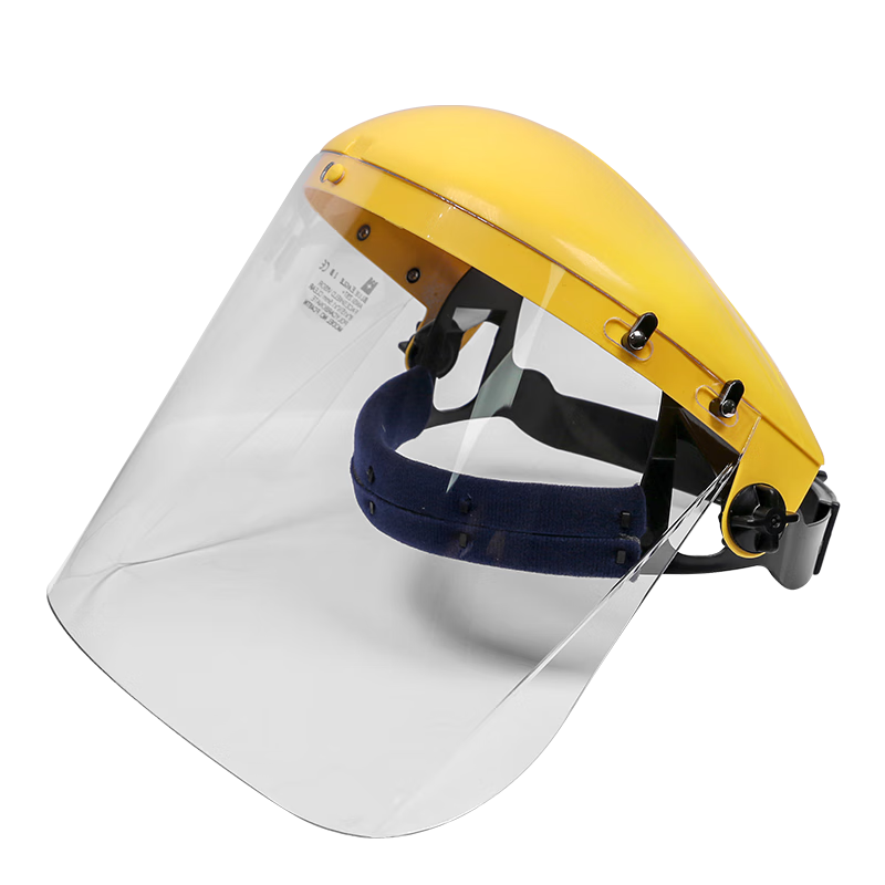 BLUE EAGLE Transparent 1mm Thick Wide-View Head-Mounted B1+FC48N High-Speed Impact Resistant Face Shield Goggles Industrial Cutting Grinding Liquid Splash Protection