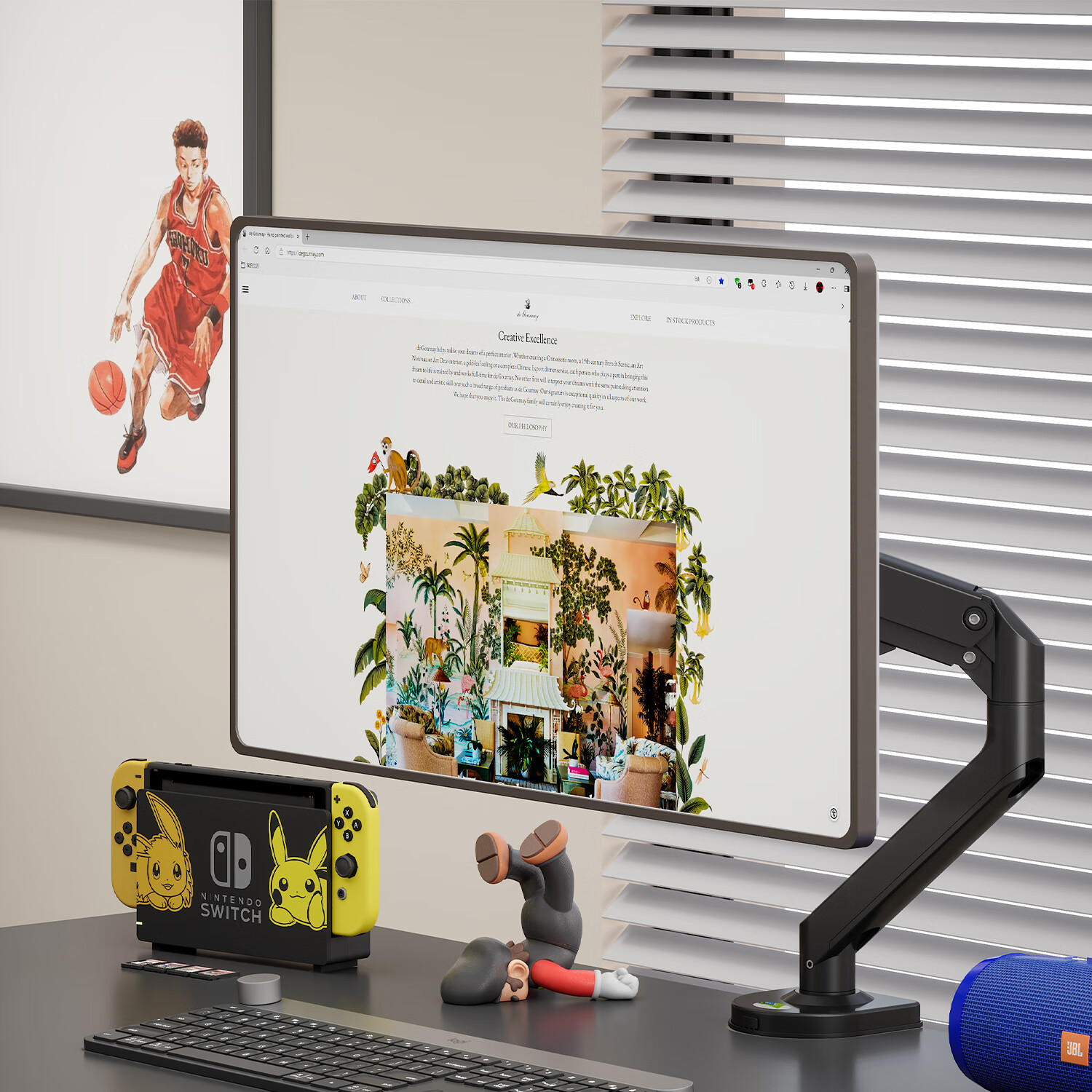 KALOC Monitor Stand Arm Mechanical Arm Display Screen Mount Computer Monitor Suspension Arm Screen Bracket