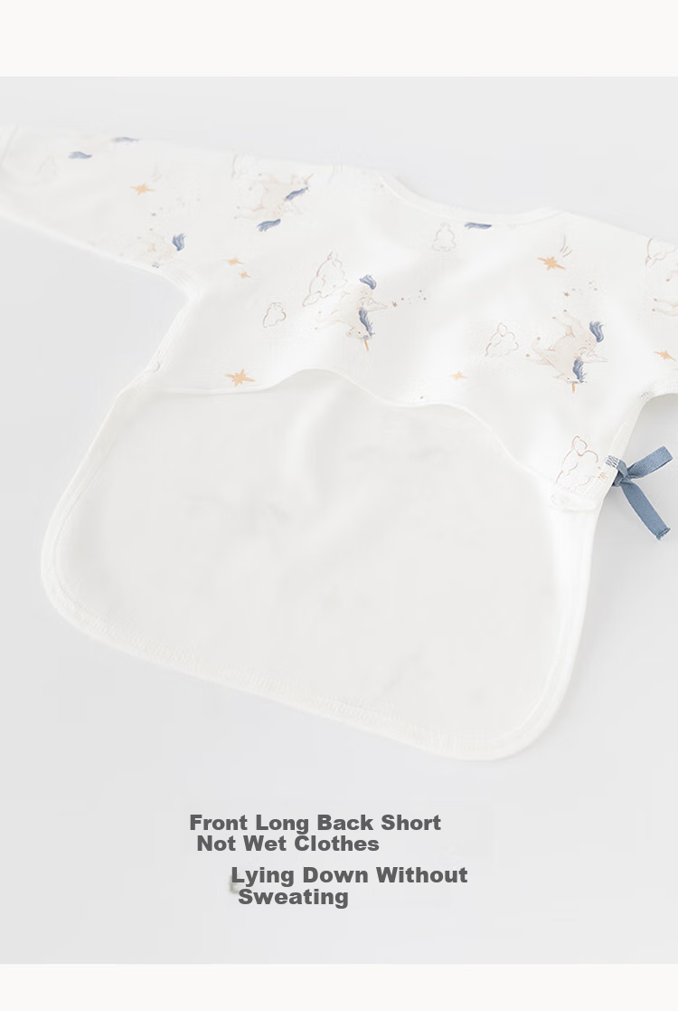 Guaiqixiong Ma Nian Newborn Baby Pure Cotton Half-Back Shirt, Spring And Autumn Season, Newborn Infant Boneless Long-Sleeve Maternity Ward Top Clothing 3