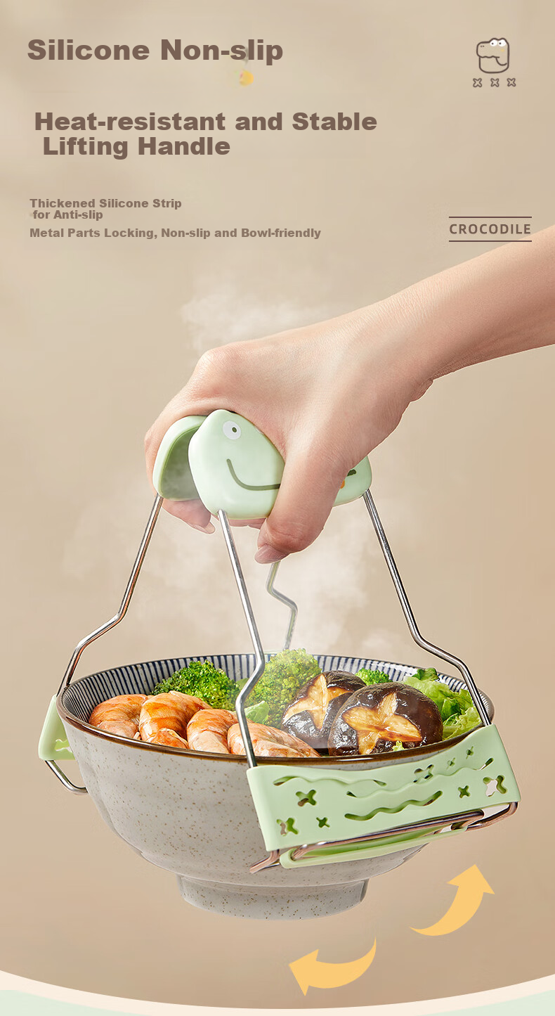 Jiadu Bowl Clamp, Anti-Scalding Clip, Plate Clip, Non-Slip Serving Tray, Steamer Clip, Kitchen Bowl And Plate Clamp, Bowl Holder 4