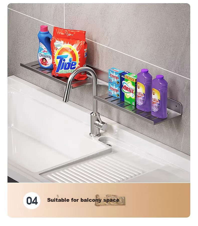 MUYA Mirror Bathroom Storage Rack, Toilet Washbasin Vanity Wall-Mounted Shelf, No Drilling Required, Bathroom Organizer 18