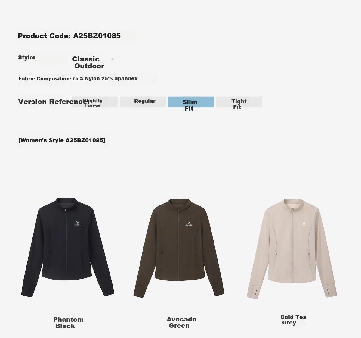 CAMEL Cold White Outdoor Original Yarn Sun Protection Jacket 2025 New Unisex UPF2000 Stand Collar Slim Quick-Dry Sun Protection Shirt S 11