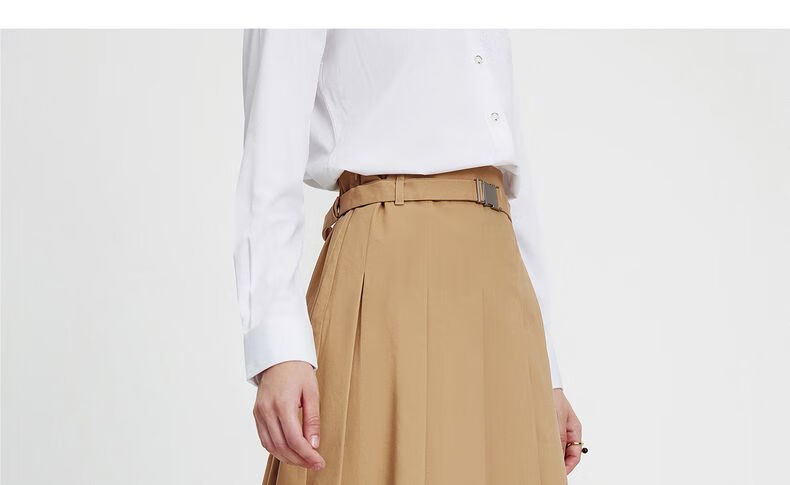 Navikail Italian Small Sailboat Women's 2025 New Belted A-Line Midi Skirt Commuter 2332875507 21