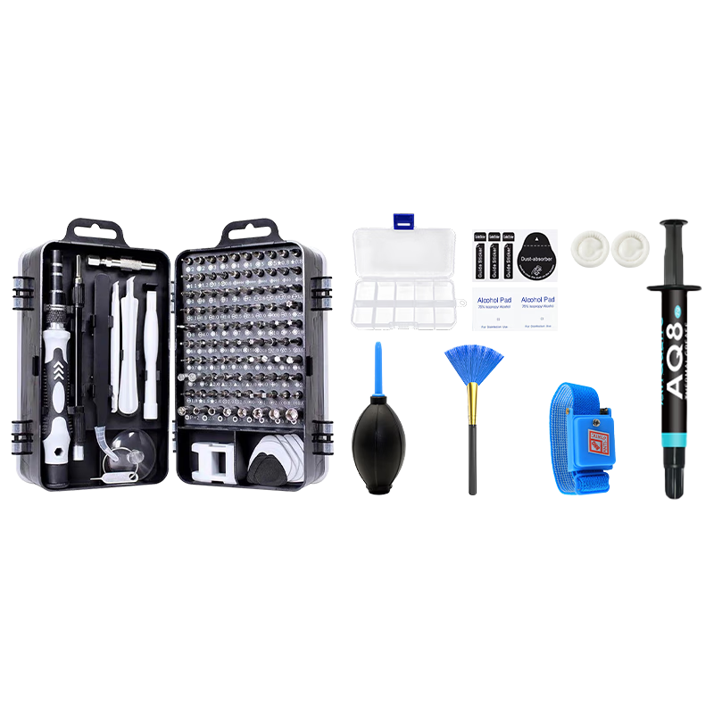 ANQULIFE Thermal Paste and Dust Cleaning Kit for PC Assembly, Laptop and Desktop Disassembly, Case Dust Cleaning Tools, Mobile Phone Cleaning and Repair, 115-in-1 Screwdriver Set AQ-C004