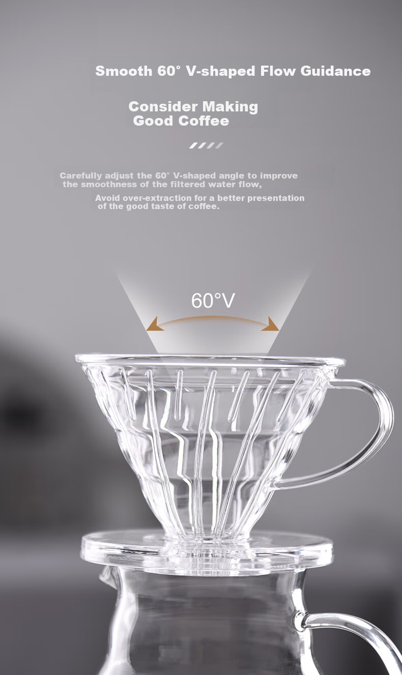 CLITON Pour-Over Coffee Maker Set: Drip Coffee Pot, Glass Sharing Pot, Stainless Steel Pour-Over Kettle, Filter Paper, And Filter Cup 4