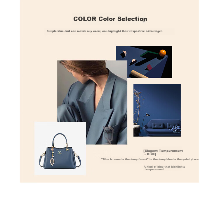 Aiqinghai Top-Grain Leather Handbag for Women, Tote Bag, Shoulder Bag, Crossbody Bag, Brand Birthday Mother's Day Gift, Practical Present for Mom 2