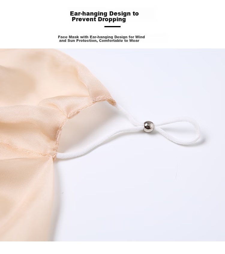 Shanghai Gushi Sun Protection Face Mask for Women, Silk Mulberry Silk Face Covering, Sun-Blocking Neck Guard with Velcro, Tulle Mother's Day Birthday Gift 5