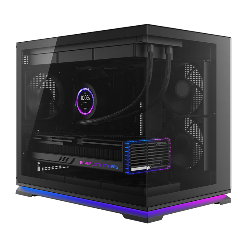 SAMA Fly Light Black Desktop Computer Case Wide Body Seaview ARGB Hidden Light Strip M-ATX Motherboard Backplate 360 Water Cooling Support