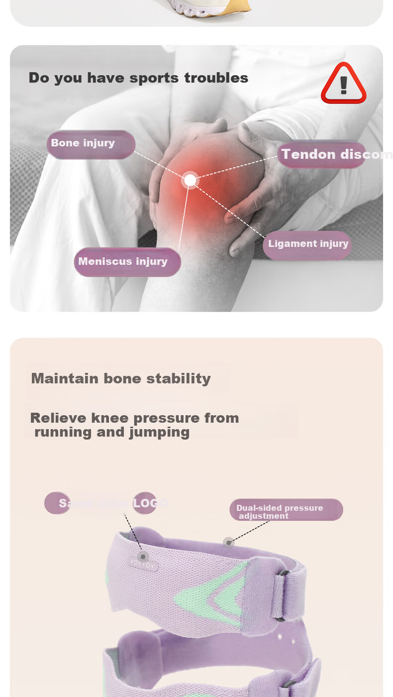 Yottoy Patellar Strap Sports Knee Brace Professional Protection Band for Jump Rope, Basketball, Hiking, Running, Meniscus Protection Gear Silver Gray 2