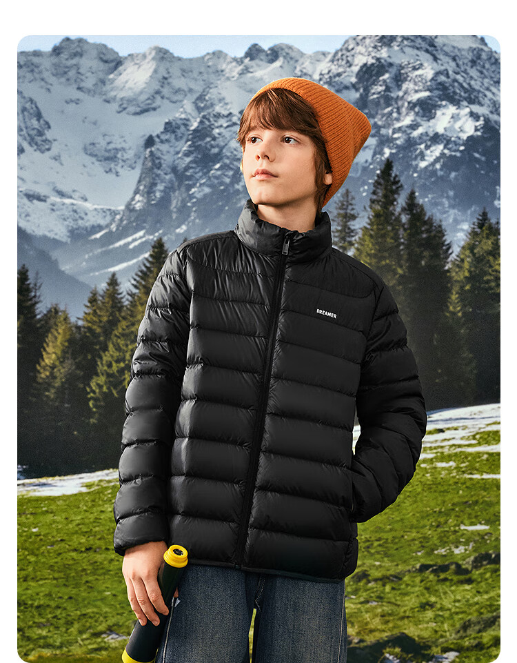 Balabala Kids Lightweight Ribbed Down Jacket Boys Girls 2053 Winter Three-Proof Coat [Mall Version] 1