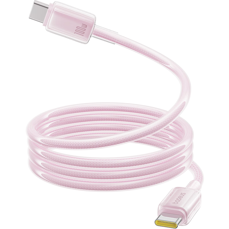 Baseus Magnetic Dual-Head Type-C PD 100W Fast Charging Cable for Huawei Honor Xiaomi Apple iPad Laptop Phone 1m Pink