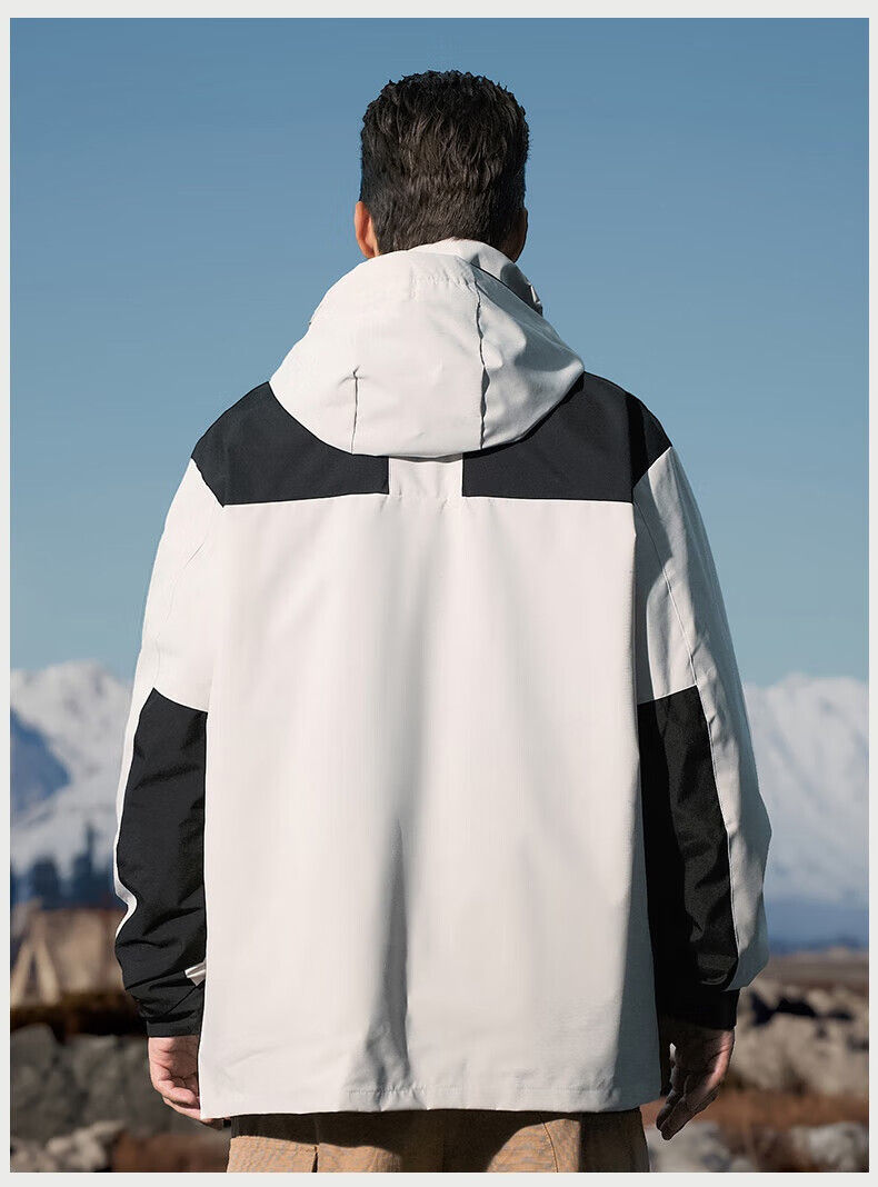JEEP Men's 3-in-1 Windproof and Wear-Resistant Spring Outdoor Hiking and Mountaineering Jacket 5