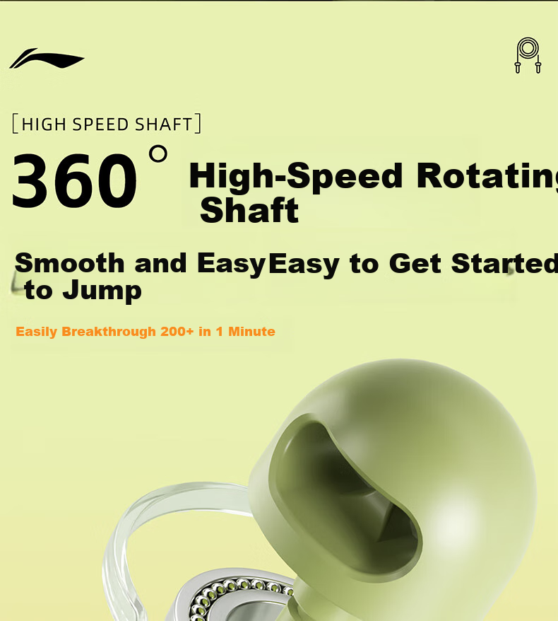 Li-Ning Jump Rope with Counter for Children, Primary And Secondary School Students, High School Entrance Exam Training, Adults' Weight Loss Fitness Professional Jump Rope 10