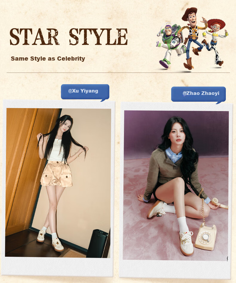 Tianmeiyi Hou Minghao Recommended Toy Story Collaboration Handmade De Xun Strawberry Bear Pink Unisex Sports Sneakers 2