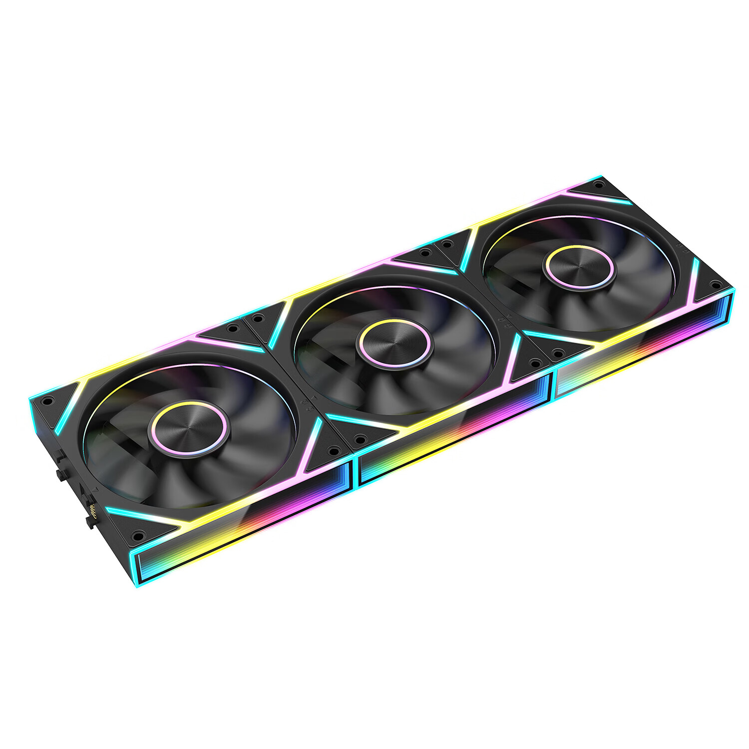 Jingpinlu Jingjing V2, Building Block Fan, Black Straight Blade, Triple Pack, Wireless Assembly, Case Cooling 12CM Fan, Synchronized Light, 5V 3-Pin ARGB PWM Temperature Control Speed Adjustment