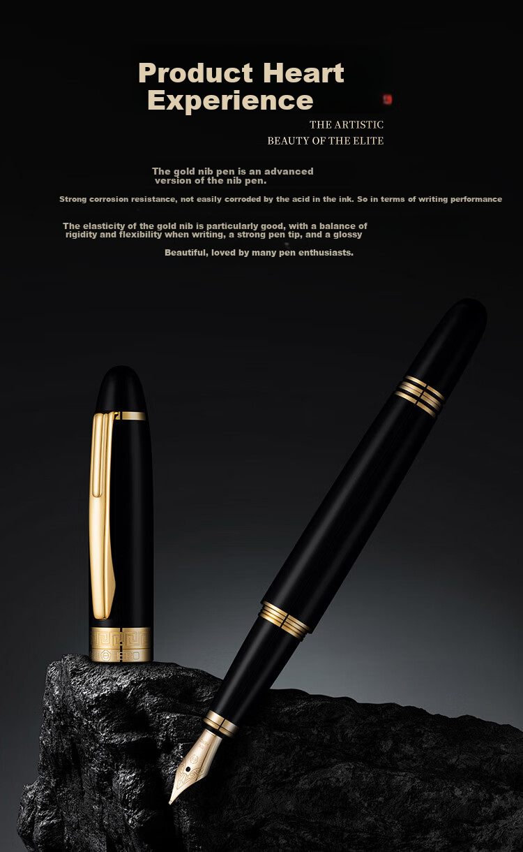 HERO Fountain Pen And Signature Pen, H708 Series 10K Gold Pen, Mid-Autumn Festival, National Day, Birthday Gift, High-End Business Stationery Gift, Classic Gift Box 3