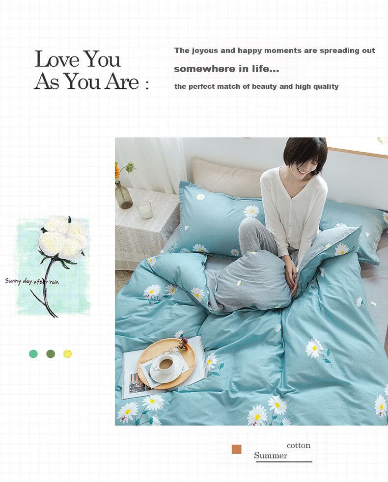 Yunjin Class A Antibacterial Pure Cotton Duvet Cover, Single Piece, 100% Cotton, Printed, Single Bed, Dormitory Use, 150x200cm, Xiao Zhi Ju 5