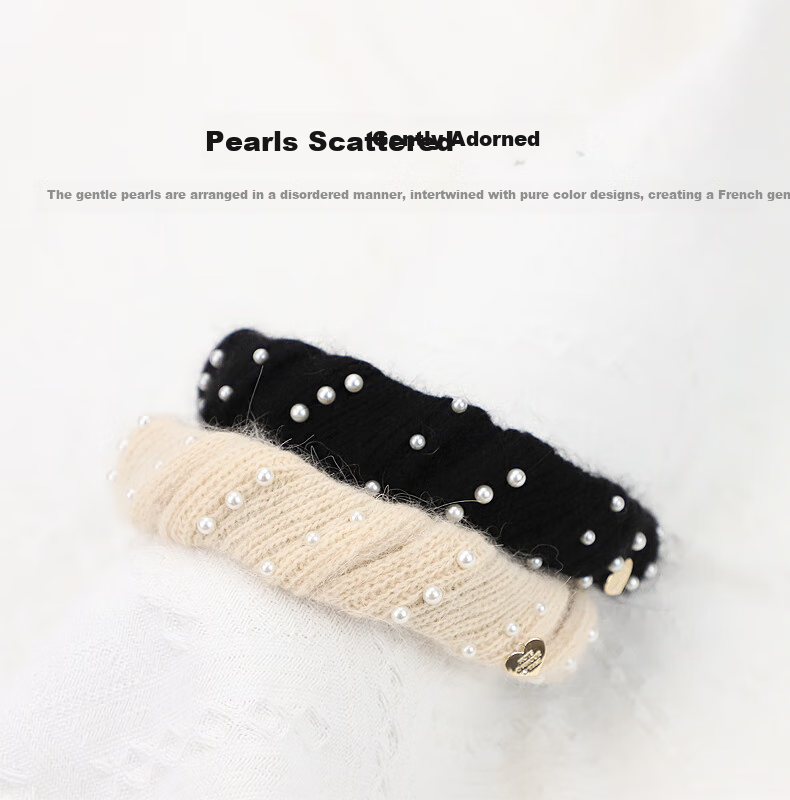 ELLE Headband for Women, French-Style Fashionable Versatile Wide-Brimmed Hair Band with Pearl, Gift for Girlfriend on Mid-Autumn Festival 8