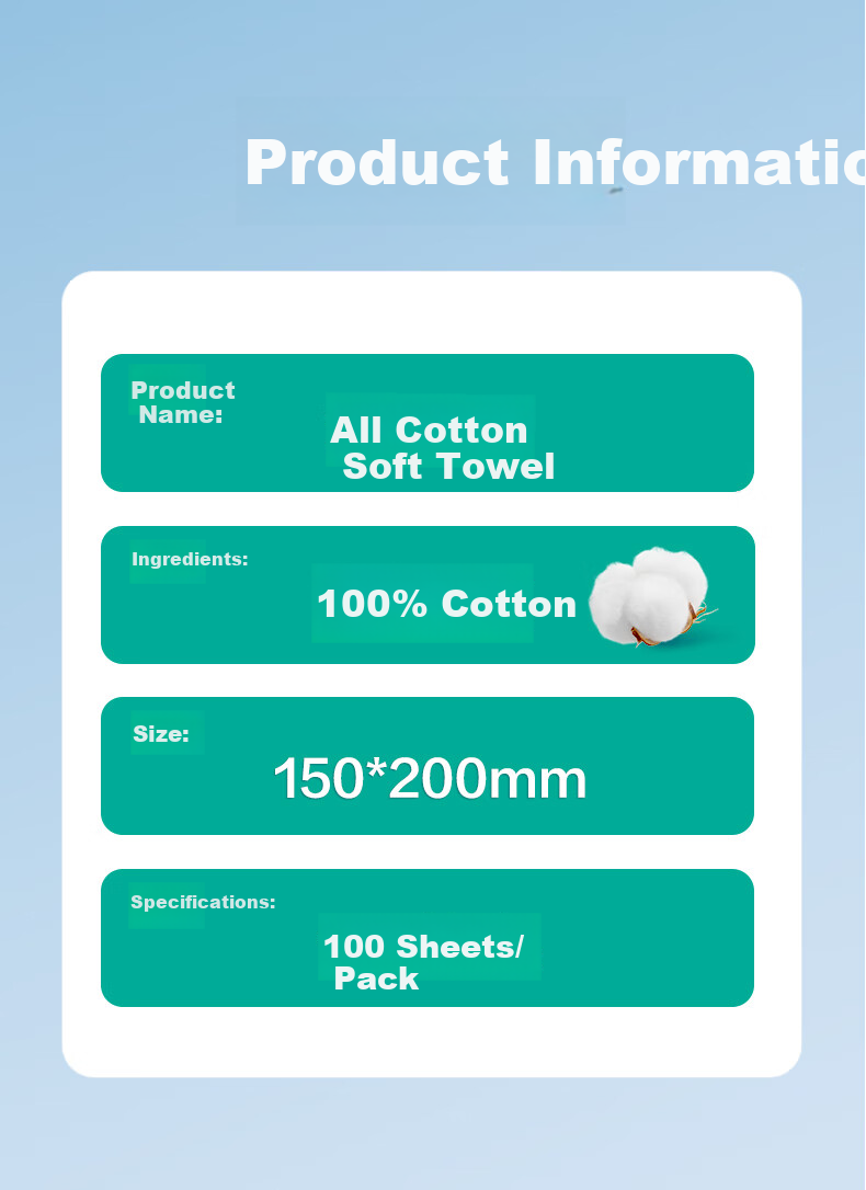 PurCotton Facial Cleansing Wipes, 100 Sheets * 1 Pack, 100% Pure Cotton Soft Towels, Disposable Face Towels, Sold by JD, 15*20CM 9