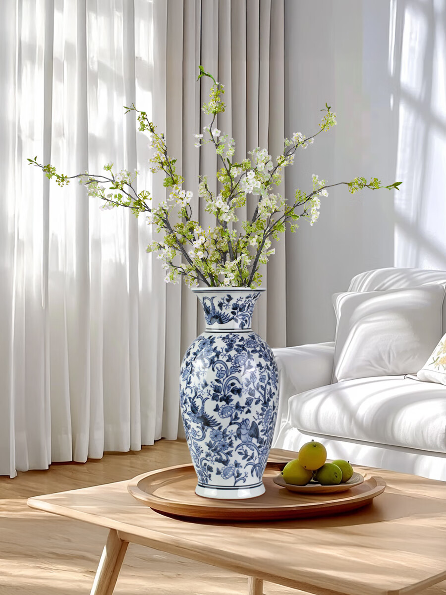 Qiju Elegant Collection Artificial Chinese Style High Branch Festive Peach Blossom New Year Spring Festival Home Living Room Atmosphere Decorative Bouquet Pink 3 Stems 20094 1