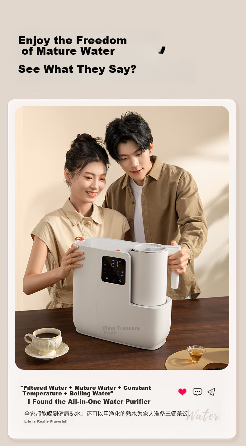 YIMI Desktop Water Purifier And Direct Drinking Machine, No Installation Required, RO Reverse Osmosis Water Purifier, Constant Temperature Electric Kettle, Boiled Water Dispenser for Tea, Bar Machine, 75gip600 9
