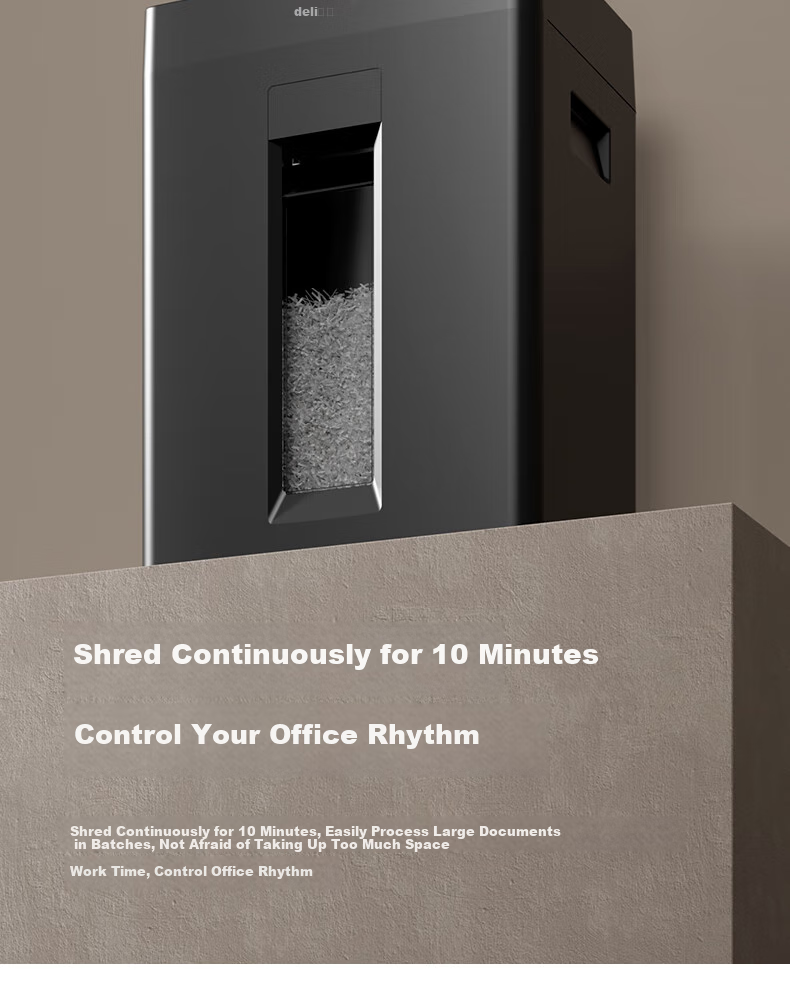 Deli Shredder, Level 7 National Security Protection, Single-Use 8 Sheets, 60 Minutes, Large Powerful Office-Specific Shredder, 30L Capacity for Shredding Discs, 9919 3